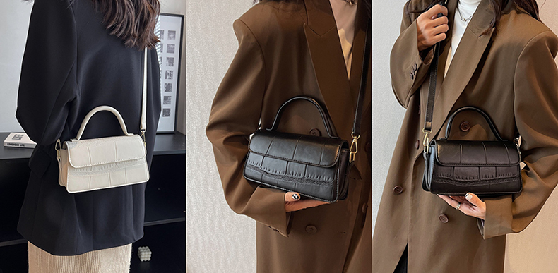 2022 new versatile shoulder bag with stone texture PU leather 3
