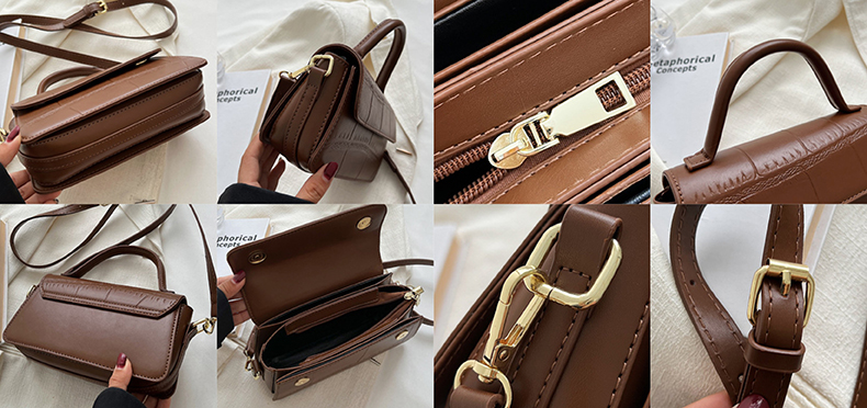 2022 new versatile shoulder bag with stone texture PU leather 4